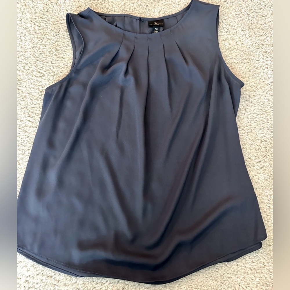 Worthington Dark Blue Sleeveless Blouse